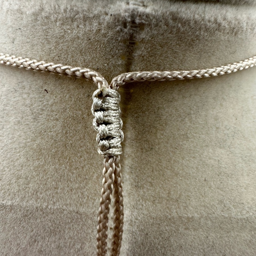 Coral Fossil Bull Pendant Necklace Silver Accent Adjustable Rope - Picture 8 of 9